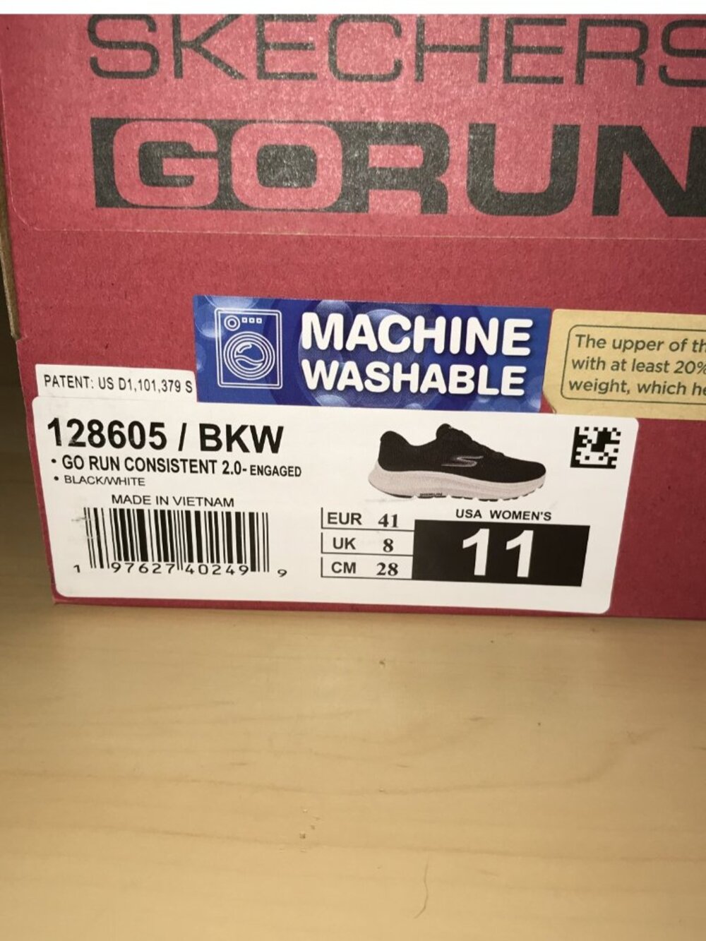 Women's SKECHERS Go Run Consistent 2.0 Engaged-128605-Size 11- Black - Picture 8 of 16